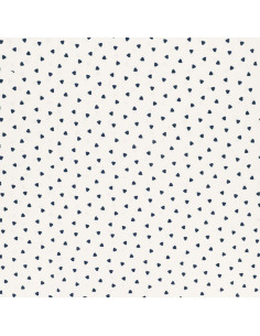 Tessuto popeline di cotone fantasia - Cuore indaco 2