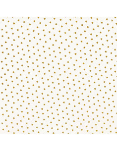 Tessuto popeline di cotone fantasia - Cuore curry 2