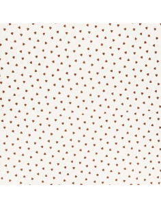 Tessuto popeline di cotone fantasia - Cuore marrone 2