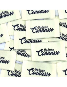 Set di 5 etichette tessute da cucire Madame Connasse - Crema