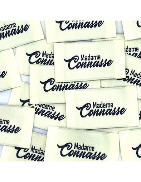 Set di 5 etichette tessute da cucire Madame Connasse - Crema