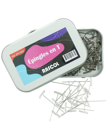 Scatola di 150 spilli per maglieria a T Rascol