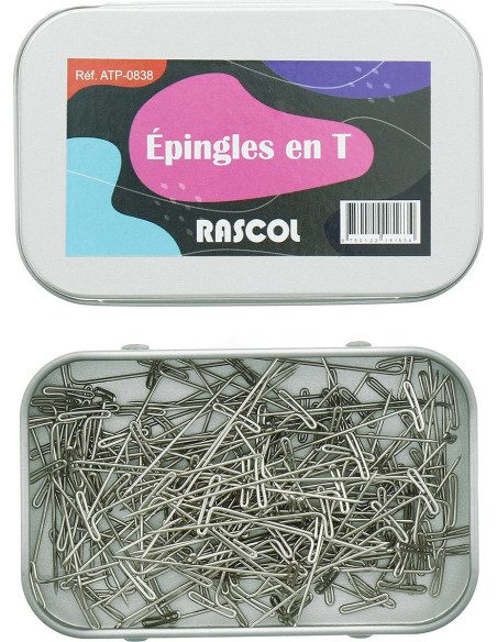 Scatola di 150 spilli per maglieria a T Rascol