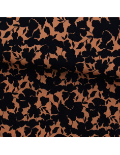 Tessuto in viscosa fantasia - Oinette beige e nero