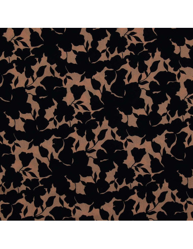 Tessuto in viscosa fantasia - Oinette beige e nero