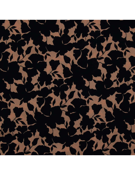 Tessuto in viscosa fantasia - Oinette beige e nero