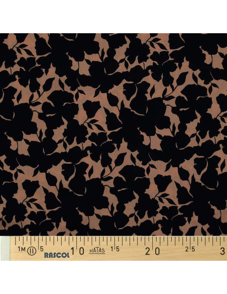 Tessuto in viscosa fantasia - Oinette beige e nero