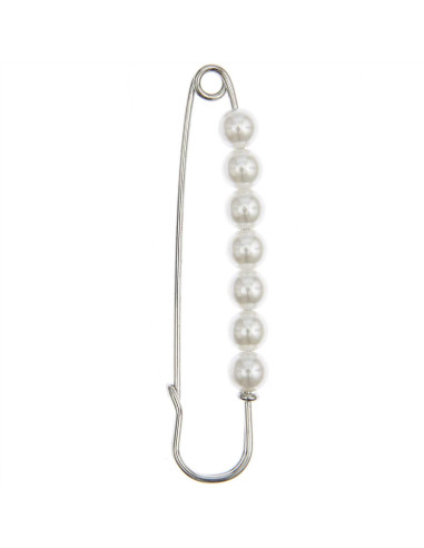 Spilla per kilt 76 mm - Argento con perle