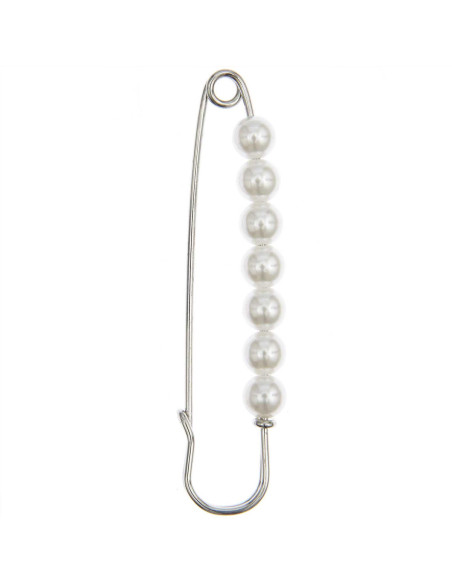 Spilla per kilt 76 mm - Argento con perle
