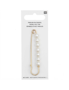 Spilla per kilt 76 mm - Oro con perle