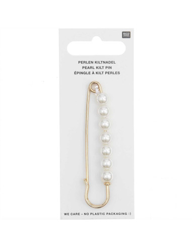 Spilla per kilt 76 mm - Oro con perle