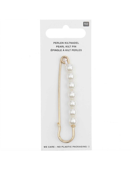 Spilla per kilt 76 mm - Oro con perle