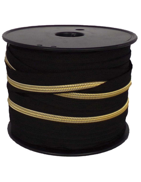 Chiusura in nylon 5 mm lurex - Nero e oro