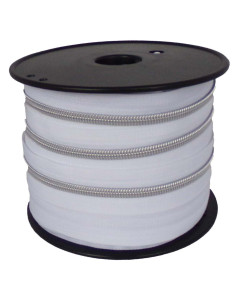 Chiusura in nylon 5 mm lurex - Bianco e argento