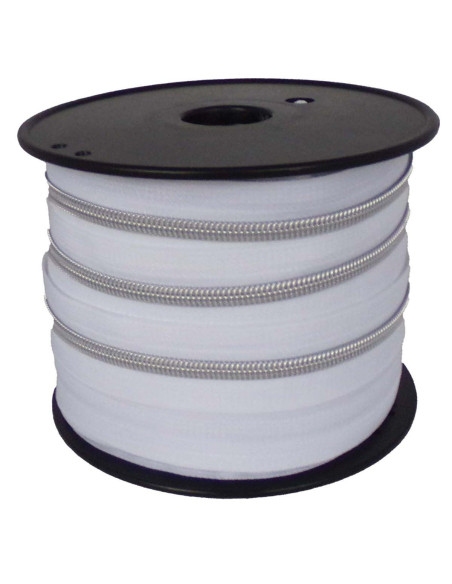 Chiusura in nylon 5 mm lurex - Bianco e argento