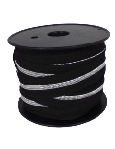 Chiusura in nylon 5 mm lurex - Nero e argento