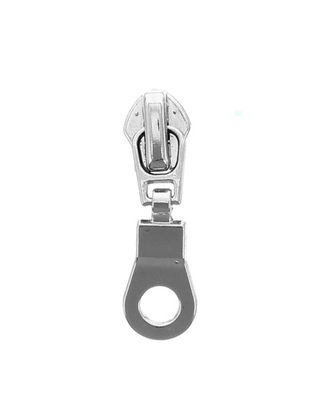 Cursore per chiusura nylon 5 mm - Argento