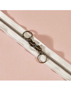 Chiusura a doppio cursore in ottone Off White 60 cm - Atelier Brunette