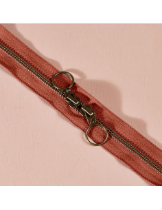 Chiusura a doppio cursore in ottone Chestnut 60 cm - Atelier Brunette