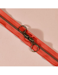 Chiusura a doppio cursore in ottone Tangerine 60 cm - Atelier Brunette