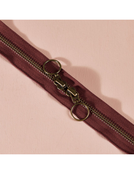 Chiusura a doppio cursore in ottone Rust 60 cm - Atelier Brunette