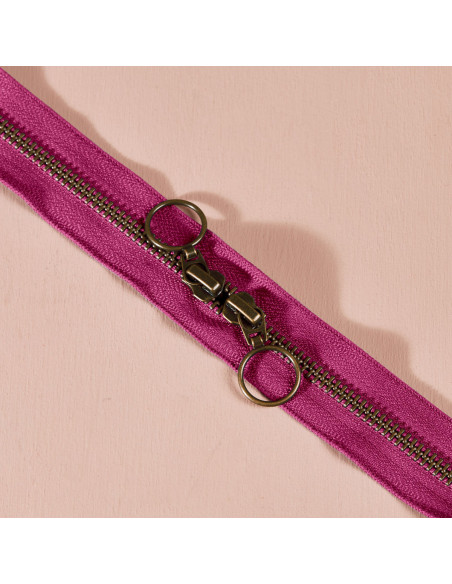 Chiusura a doppio cursore in ottone Dahlia 60 cm - Atelier Brunette