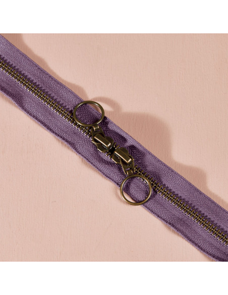 Chiusura a doppio cursore in ottone Divine Parma 60 cm - Atelier Brunette