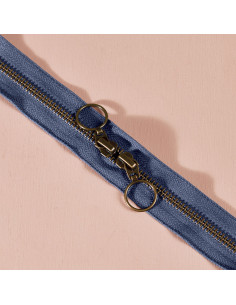 Chiusura a doppio cursore in ottone Cobalt 60 cm - Atelier Brunette