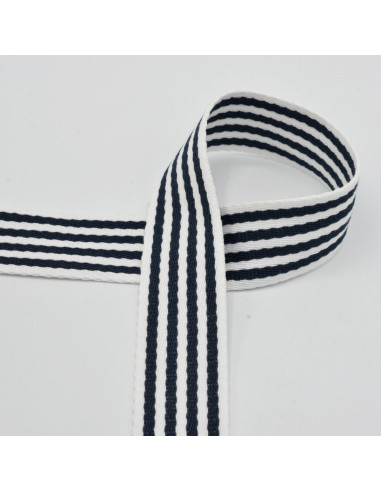 Tracolla a righe per borsa - Blu marino
