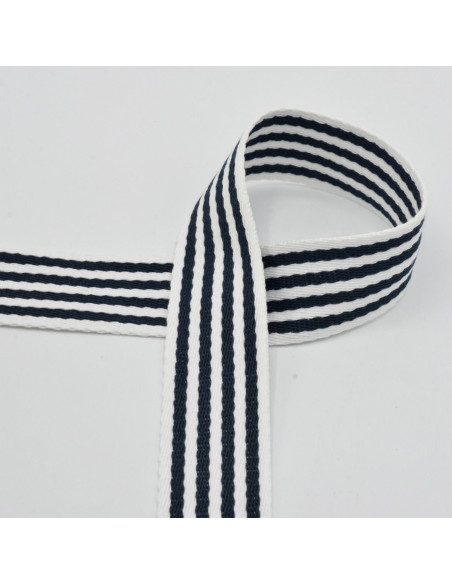 Tracolla a righe per borsa - Blu marino