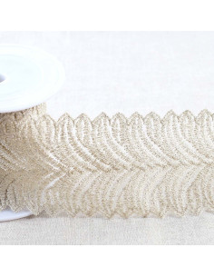 Ricamo metallico su tulle - Oro