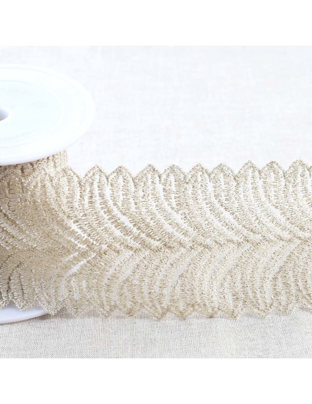 Ricamo metallico su tulle - Oro