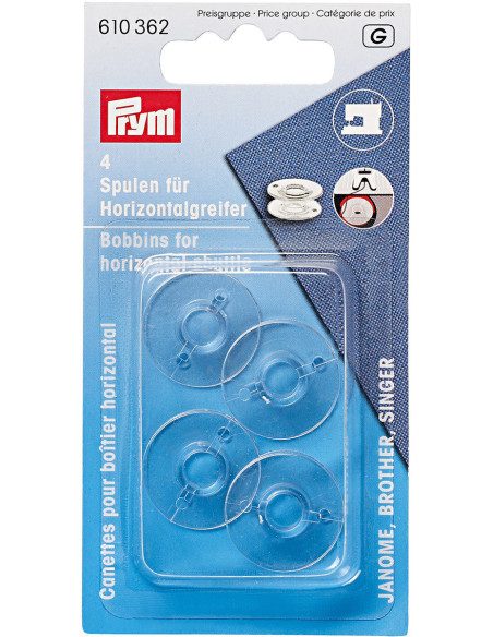 Bobine per macchina da cucire con crochet orizzontale