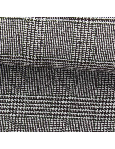 Tessuto di lana fantasia per cappotto - Pied de poule marrone e kaki