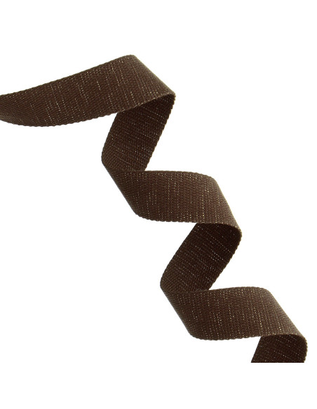 Cinturino in cotone scintillante per borsa - Marrone