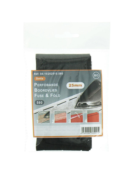 Fodera per bordo rapido Perfobande 25 mm - Nero