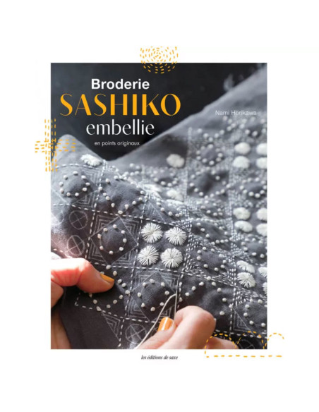 Libro di ricamo sashiko abbellito