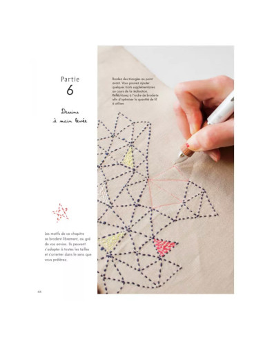 Libro di ricamo sashiko abbellito