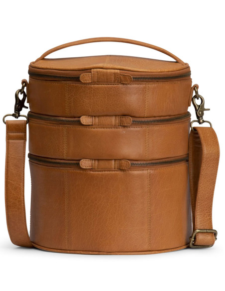 Borsa portaoggetti in pelle per il lavoro a maglia Muud Bturn - Whisky