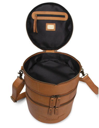 Borsa portaoggetti in pelle per il lavoro a maglia Muud Bturn - Whisky