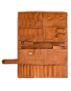 Custodia in pelle per uncinetti e aghi intercambiabili Muud Billie - Whisky 2