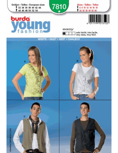 Modello di gilet - Burda 7810