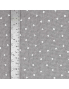 Tessuto popeline di cotone a pois - Grigio 2