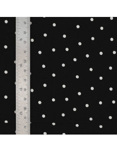 Tessuto popeline di cotone a pois - Nero 2