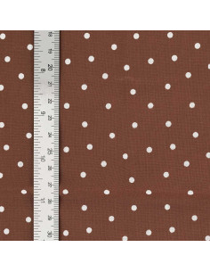 Tessuto popeline di cotone a pois - Terracotta 2
