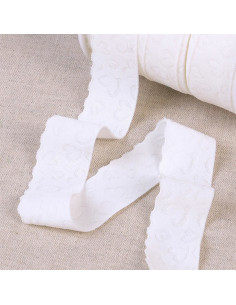 Lingerie elastica stile pizzo cuori bianco