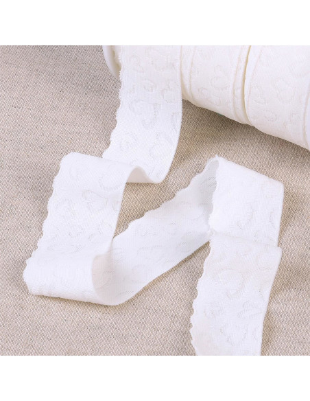 Lingerie elastica stile pizzo cuori bianco