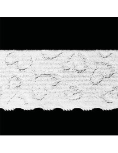 Lingerie elastica stile pizzo cuori bianco 2