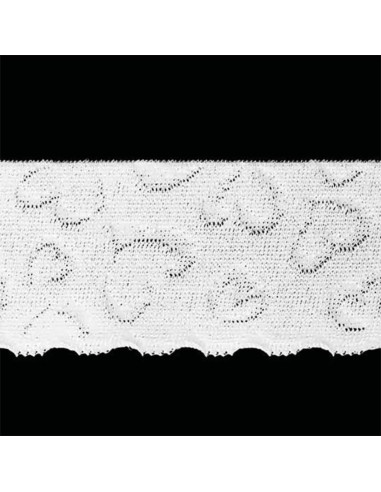 Lingerie elastica stile pizzo cuori bianco