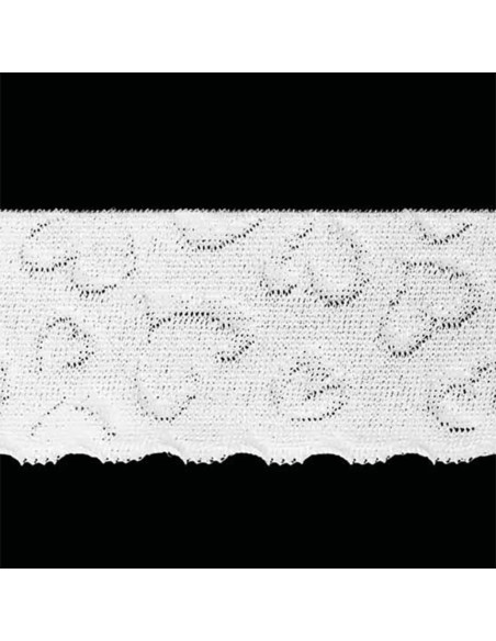 Lingerie elastica stile pizzo cuori bianco